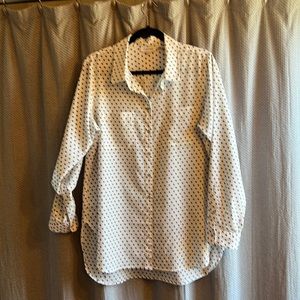 Ladies black & white polka dot oversized shirt